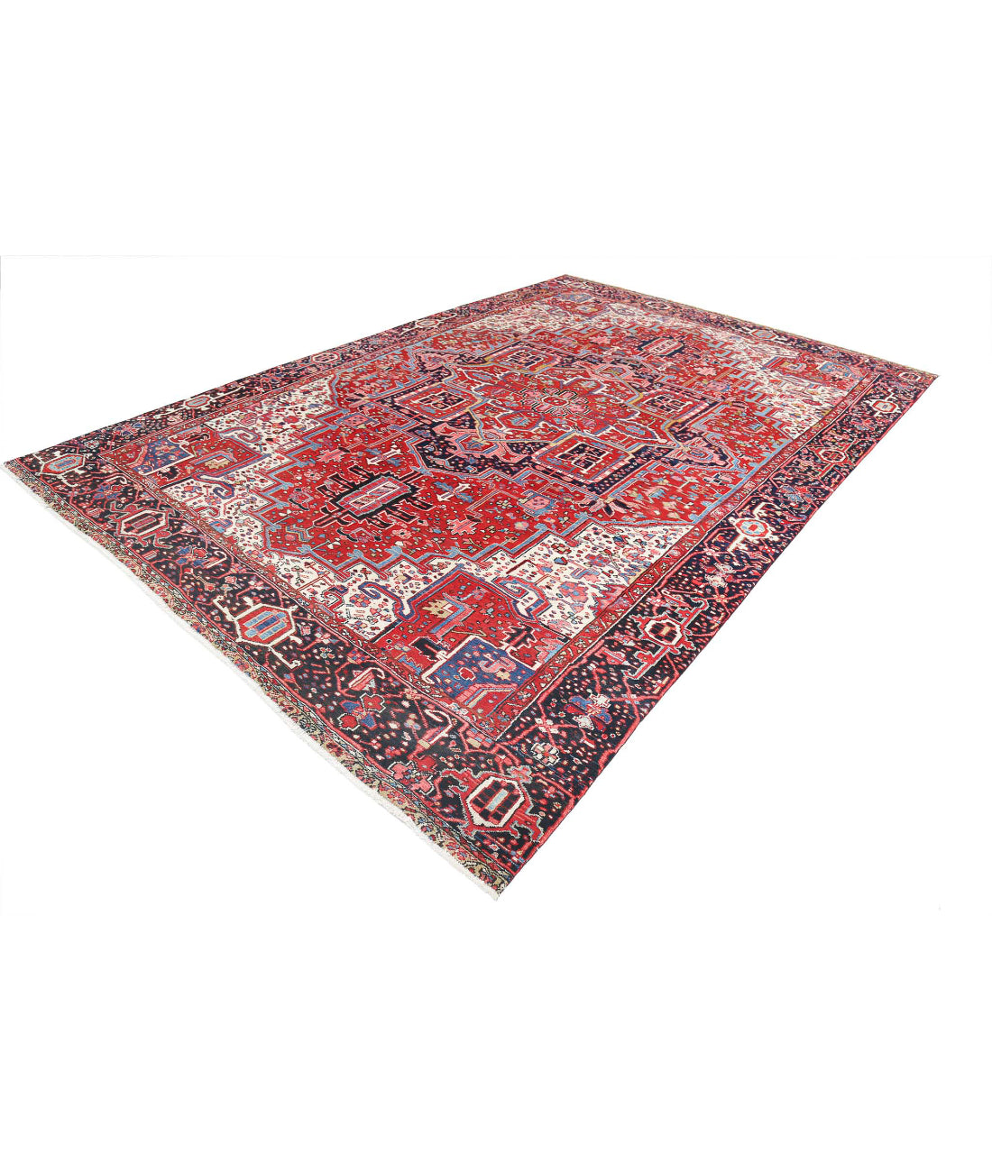 Heriz 8'9'' X 13'3'' Hand-Knotted Wool Rug 8'9'' x 13'3'' (263 X 398) / Red / Blue