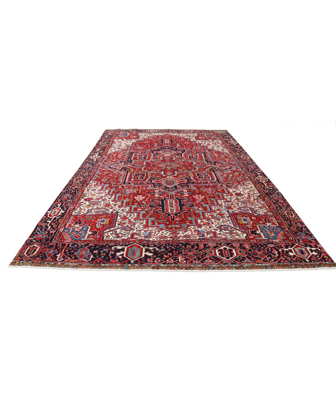 Heriz 8'9'' X 13'3'' Hand-Knotted Wool Rug 8'9'' x 13'3'' (263 X 398) / Red / Blue