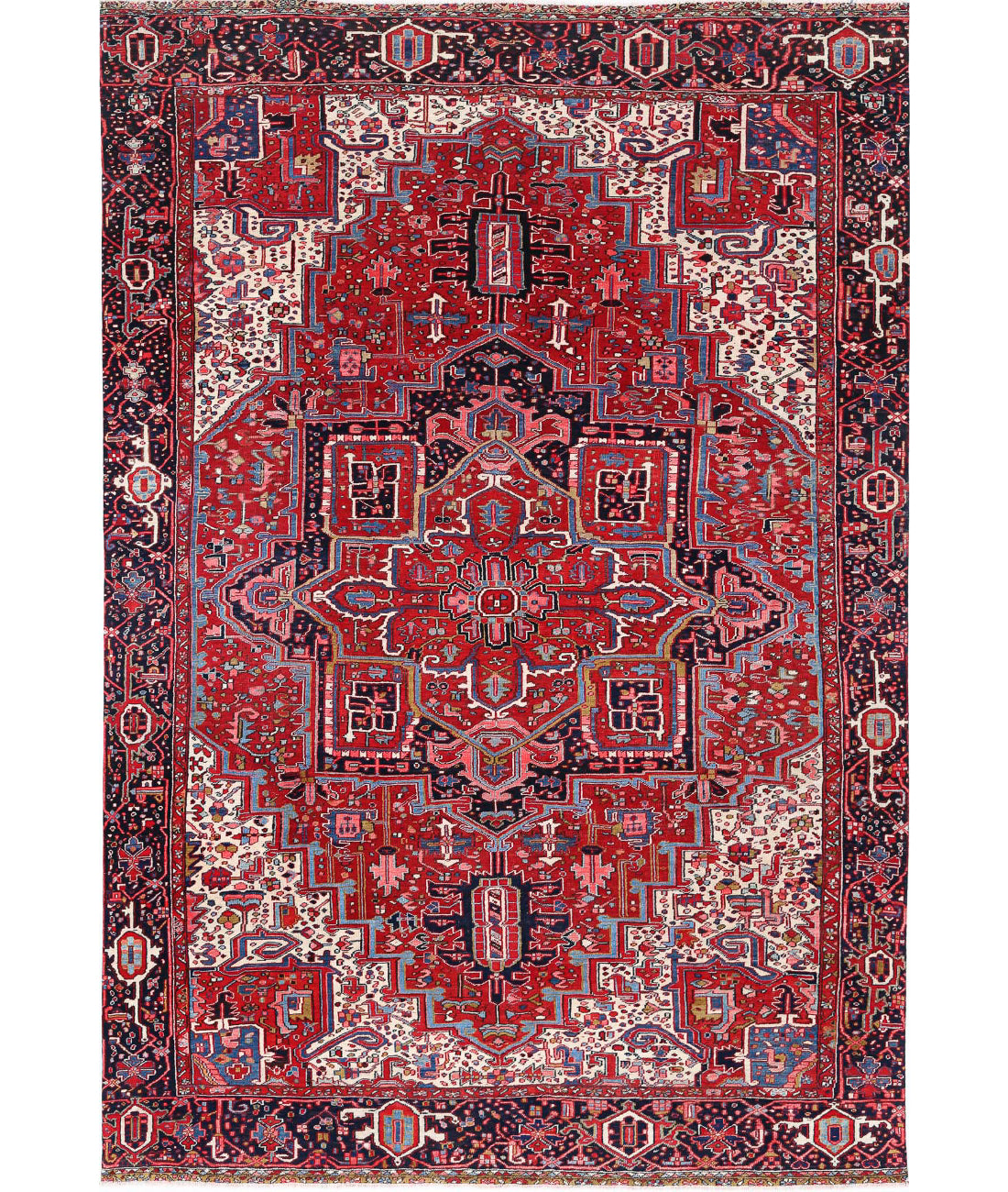 Heriz 8'9'' X 13'3'' Hand-Knotted Wool Rug 8'9'' x 13'3'' (263 X 398) / Red / Blue