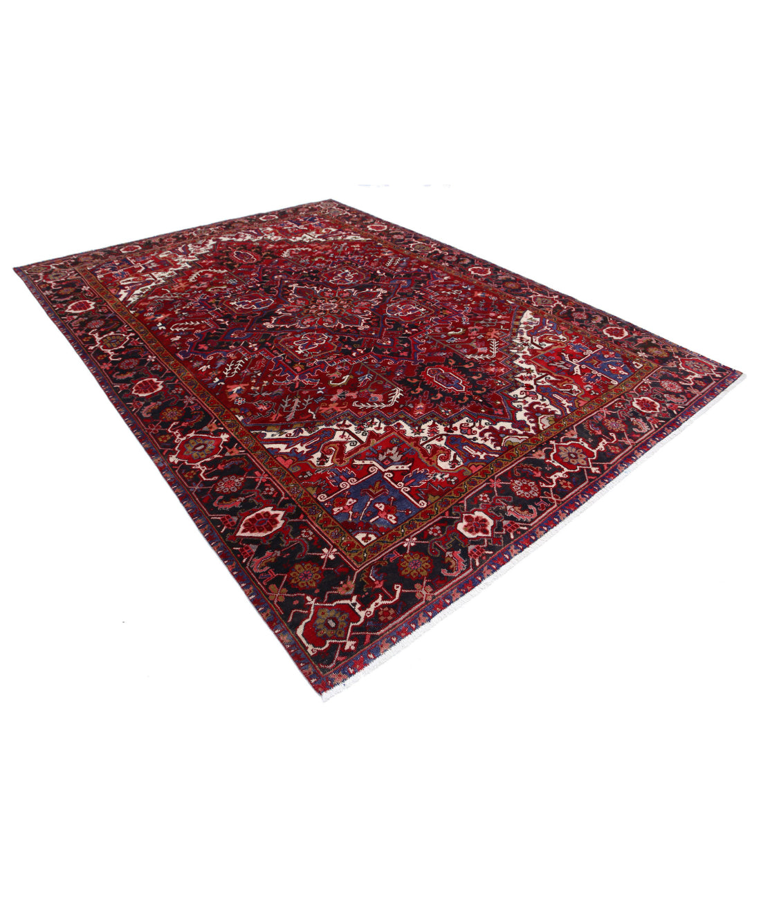 Heriz 8'1'' X 11'2'' Hand-Knotted Wool Rug 8'1'' x 11'2'' (243 X 335) / Red / Blue