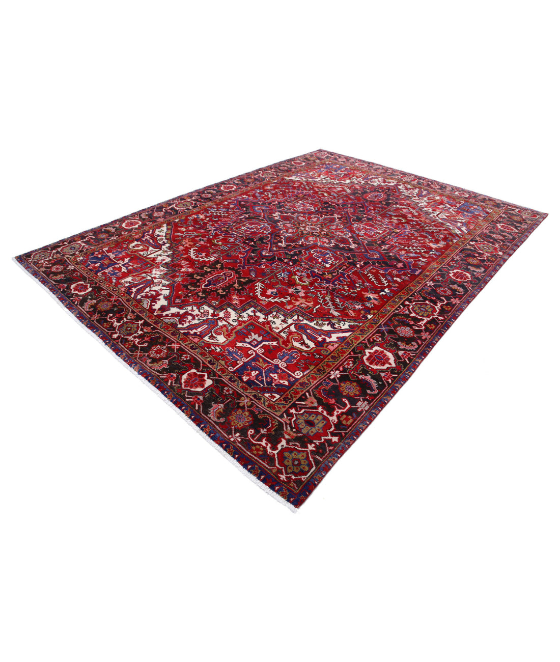 Heriz 8'1'' X 11'2'' Hand-Knotted Wool Rug 8'1'' x 11'2'' (243 X 335) / Red / Blue