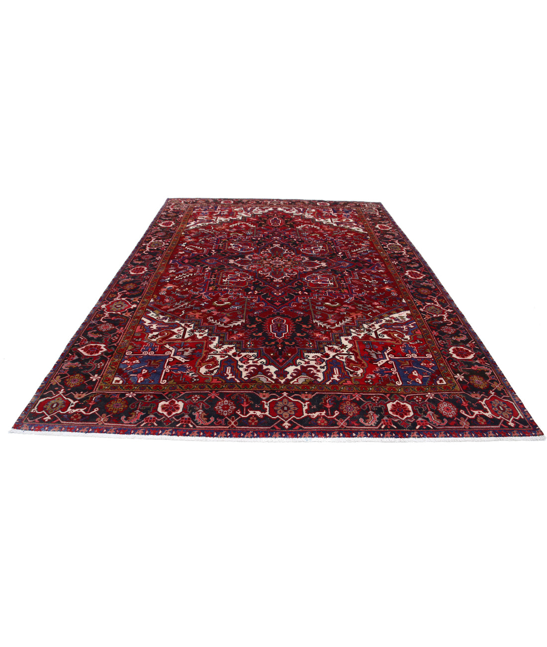 Heriz 8'1'' X 11'2'' Hand-Knotted Wool Rug 8'1'' x 11'2'' (243 X 335) / Red / Blue