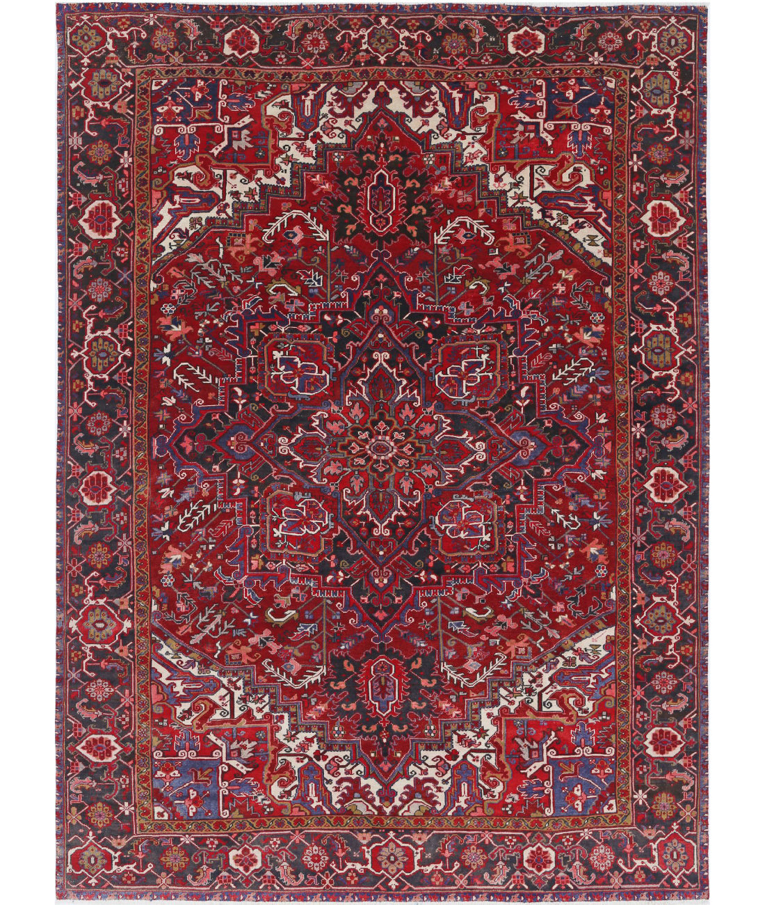 Heriz 8'1'' X 11'2'' Hand-Knotted Wool Rug 8'1'' x 11'2'' (243 X 335) / Red / Blue