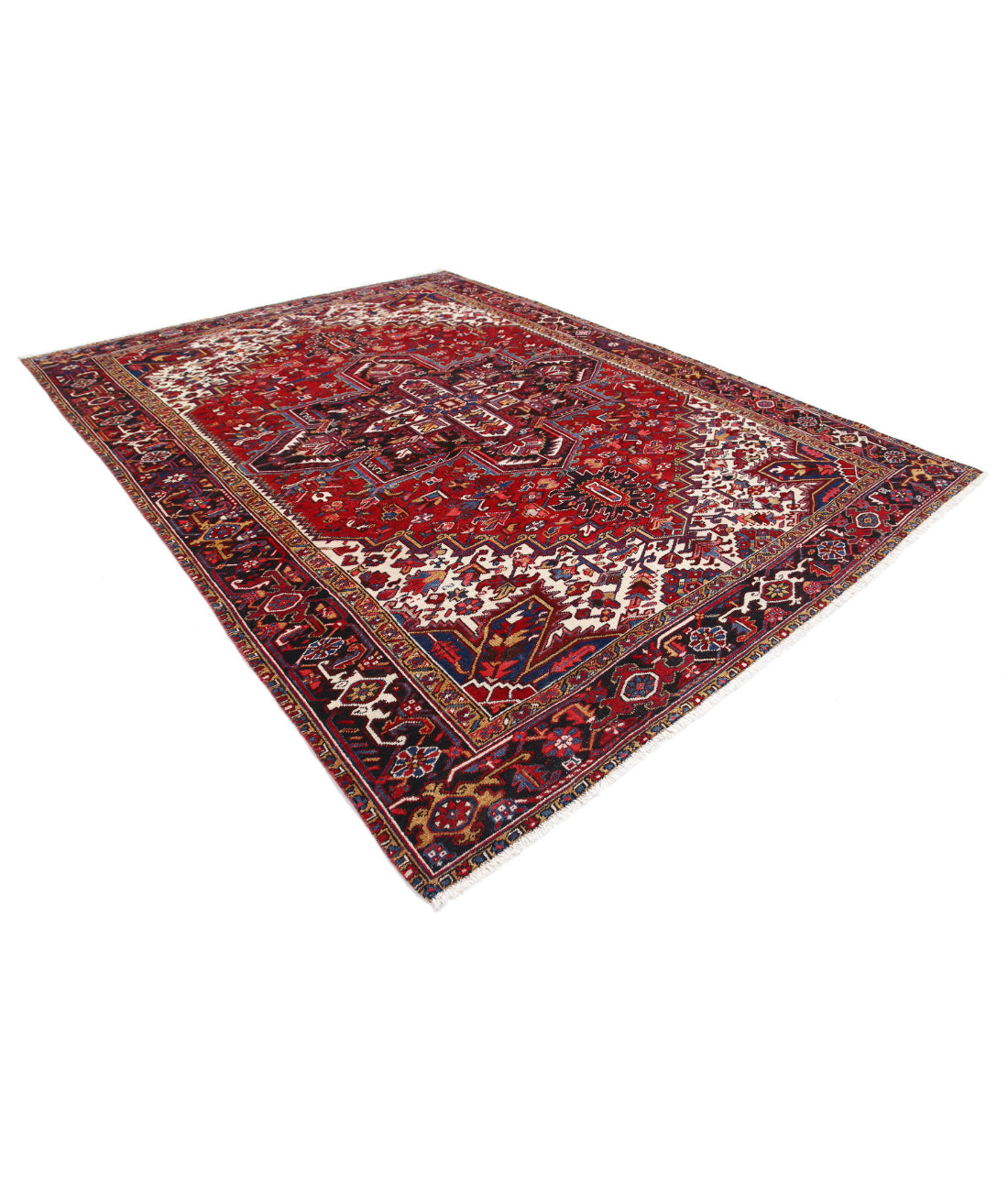 Heriz 8'11'' X 11'8'' Hand-Knotted Wool Rug 8'11'' x 11'8'' (268 X 350) / Red / Blue