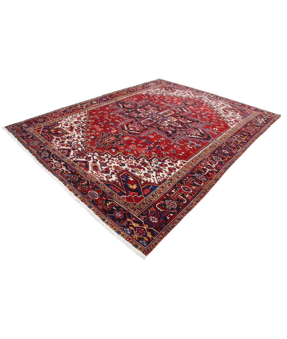 Heriz 8'11'' X 11'8'' Hand-Knotted Wool Rug 8'11'' x 11'8'' (268 X 350) / Red / Blue