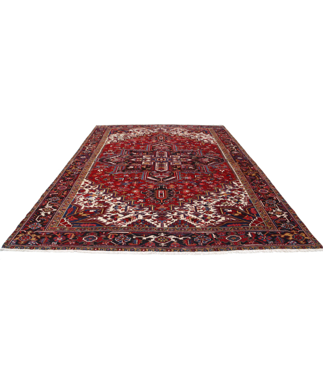 Heriz 8'11'' X 11'8'' Hand-Knotted Wool Rug 8'11'' x 11'8'' (268 X 350) / Red / Blue