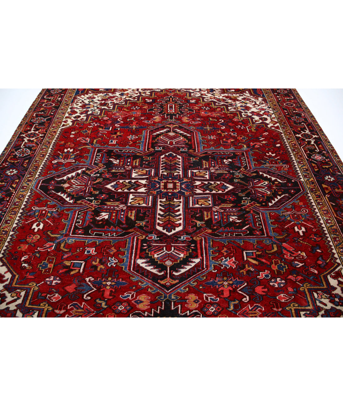 Heriz 8'11'' X 11'8'' Hand-Knotted Wool Rug 8'11'' x 11'8'' (268 X 350) / Red / Blue