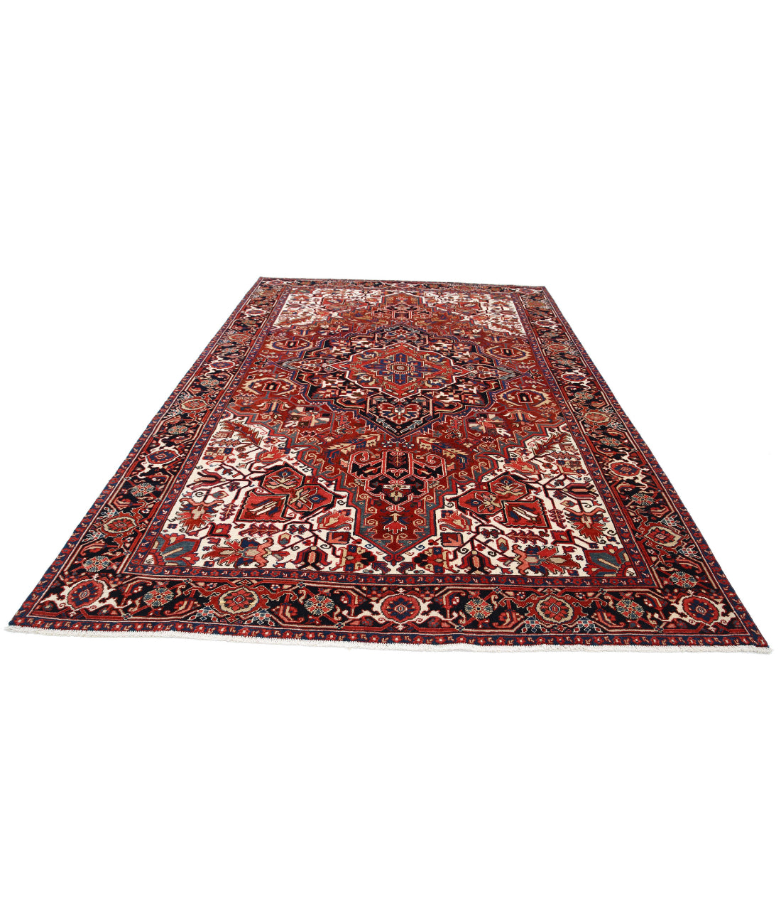 Heriz 7'9'' X 11'4'' Hand-Knotted Wool Rug 7'9'' x 11'4'' (233 X 340) / Rust / Blue