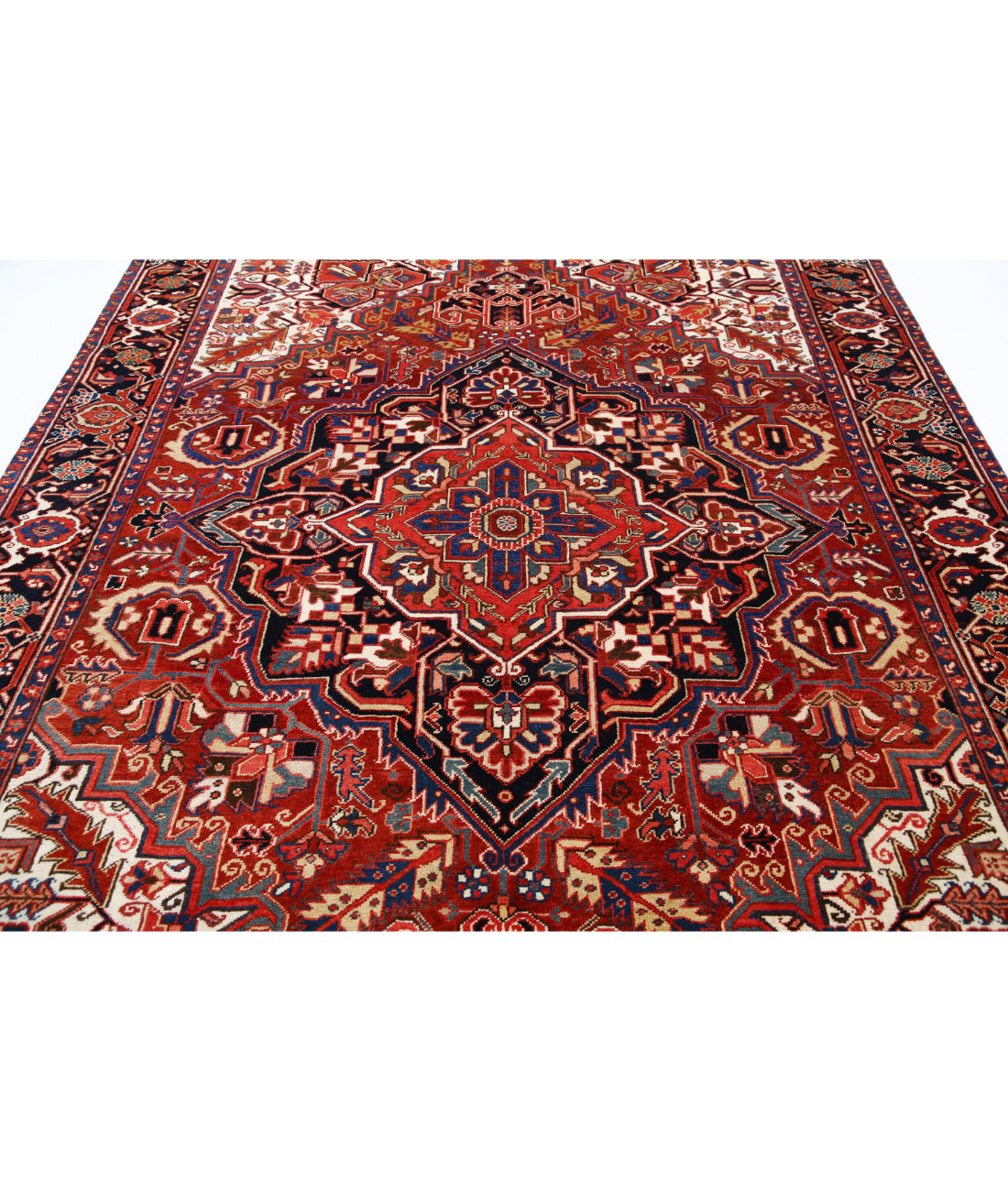 Heriz 7'9'' X 11'4'' Hand-Knotted Wool Rug 7'9'' x 11'4'' (233 X 340) / Rust / Blue