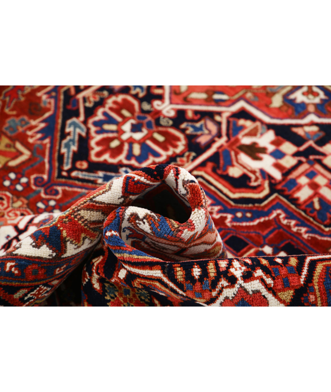 Heriz 7'9'' X 11'4'' Hand-Knotted Wool Rug 7'9'' x 11'4'' (233 X 340) / Rust / Blue