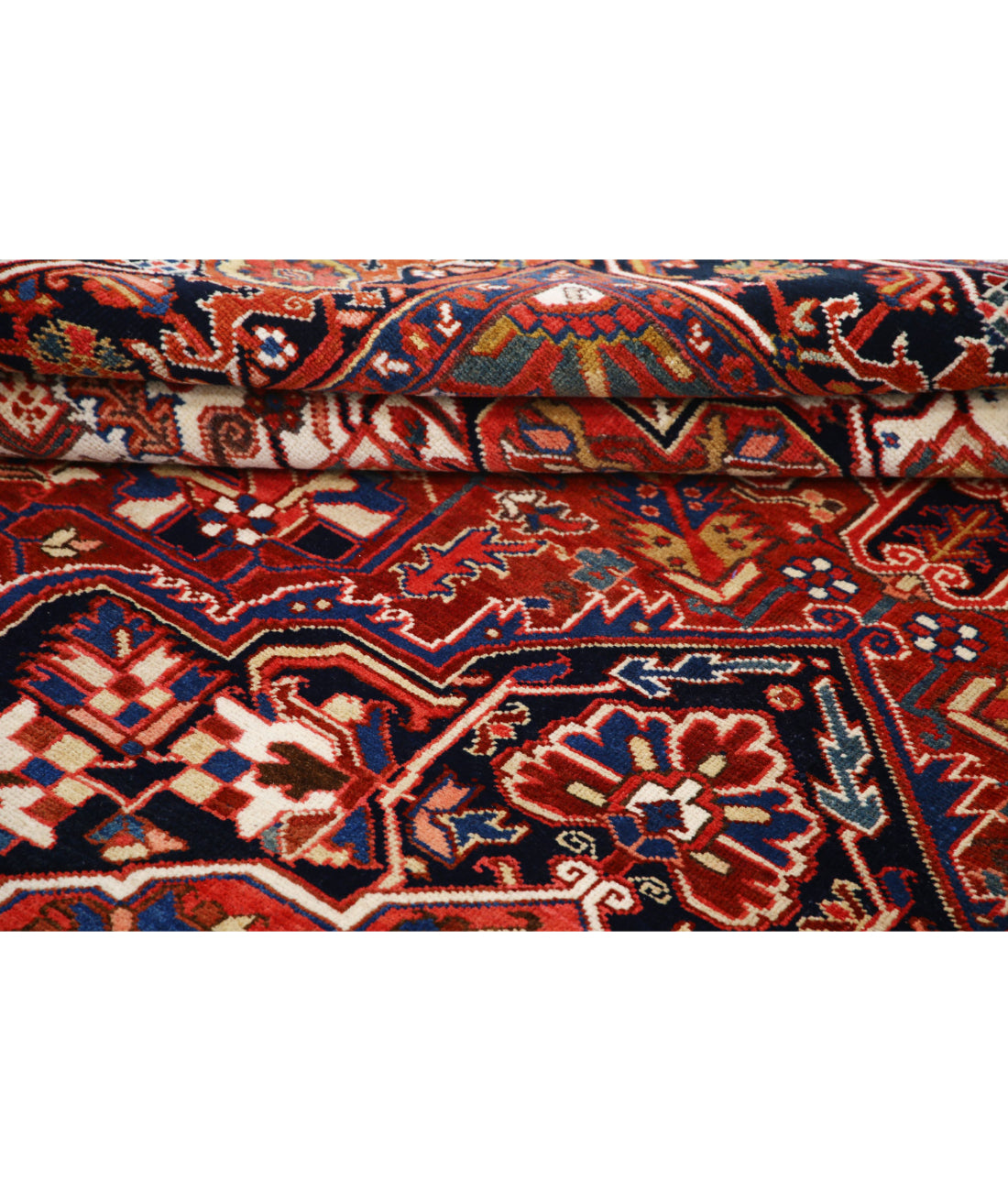 Heriz 7'9'' X 11'4'' Hand-Knotted Wool Rug 7'9'' x 11'4'' (233 X 340) / Rust / Blue