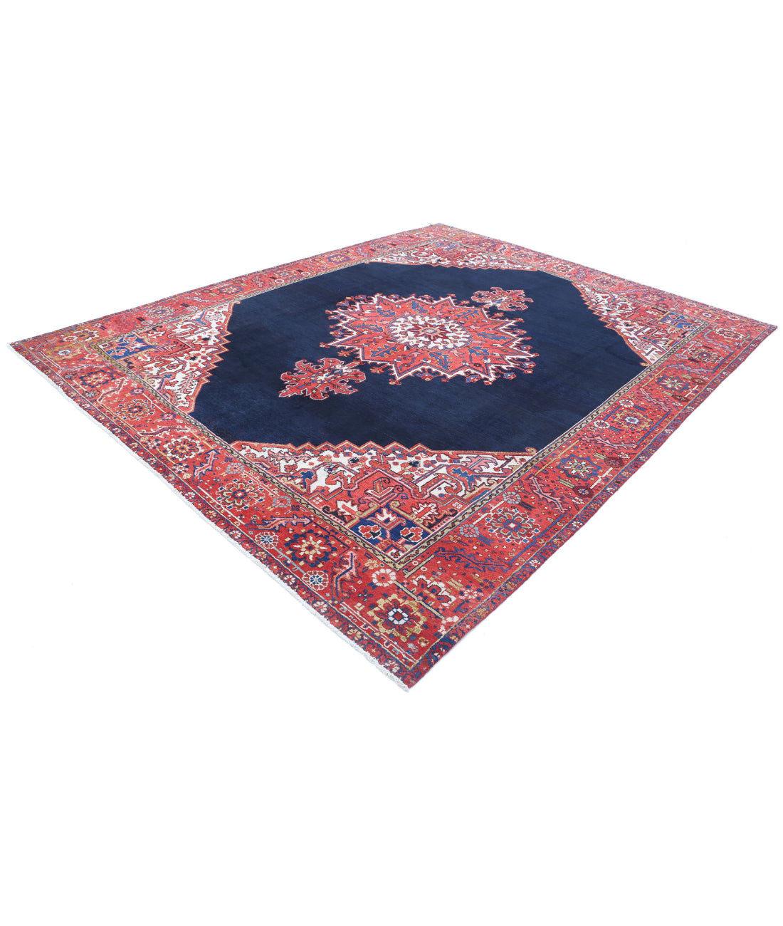 Heriz 8'10'' X 10'11'' Hand-Knotted Wool Rug 8'10'' x 10'11'' (265 X 328) / Blue / Red