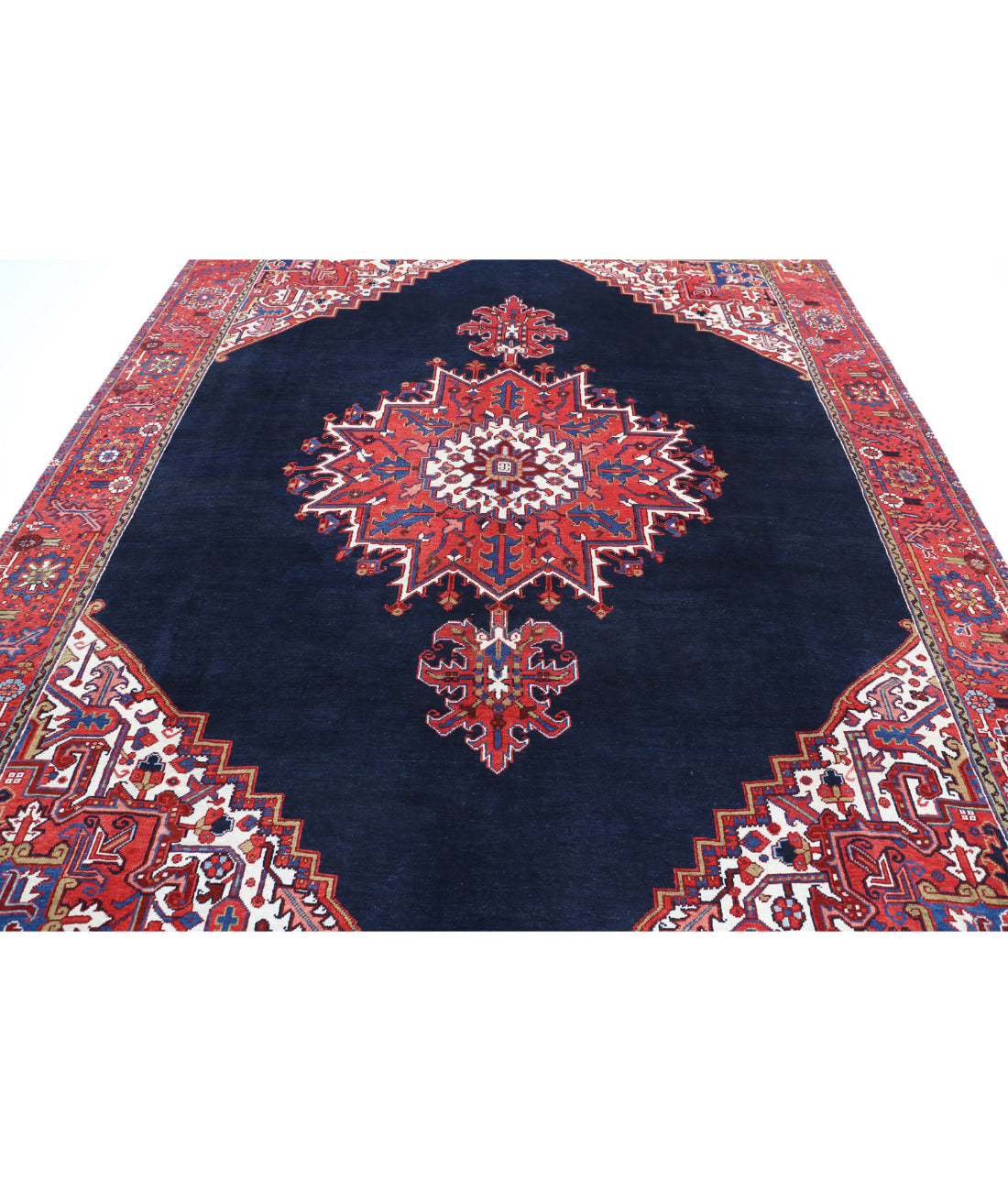 Heriz 8'10'' X 10'11'' Hand-Knotted Wool Rug 8'10'' x 10'11'' (265 X 328) / Blue / Red