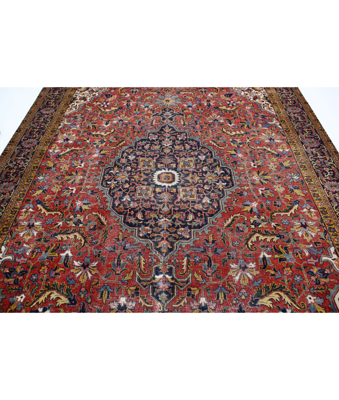 Heriz 8'2'' X 11'8'' Hand-Knotted Wool Rug 8'2'' x 11'8'' (245 X 350) / Rust / Blue