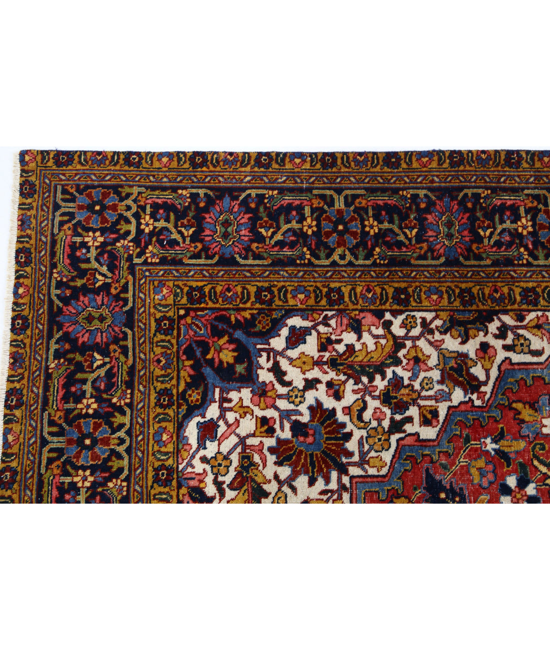 Heriz 8'2'' X 11'8'' Hand-Knotted Wool Rug 8'2'' x 11'8'' (245 X 350) / Rust / Blue