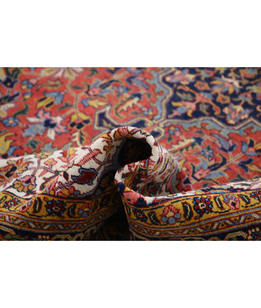 Heriz 8'2'' X 11'8'' Hand-Knotted Wool Rug 8'2'' x 11'8'' (245 X 350) / Rust / Blue