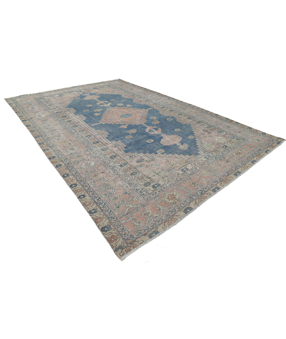 Heriz 9'6'' X 14'0'' Hand-Knotted Wool Rug 9'6'' x 14'0'' (285 X 420) / Blue / Pink