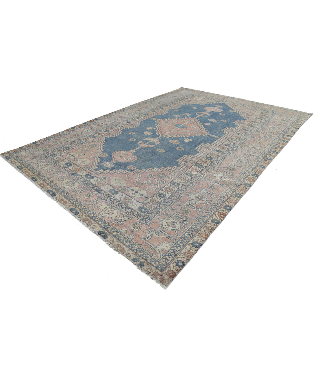 Heriz 9'6'' X 14'0'' Hand-Knotted Wool Rug 9'6'' x 14'0'' (285 X 420) / Blue / Pink