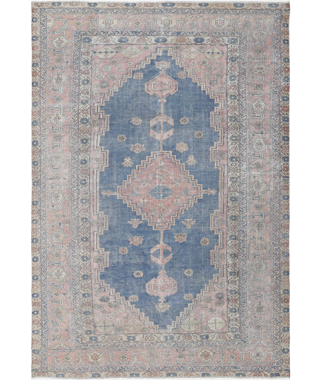 Heriz 9'6'' X 14'0'' Hand-Knotted Wool Rug 9'6'' x 14'0'' (285 X 420) / Blue / Pink