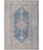 Heriz 9'6'' X 14'0'' Hand-Knotted Wool Rug 9'6'' x 14'0'' (285 X 420) / Blue / Pink