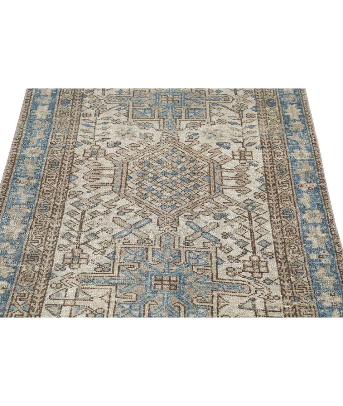 Heriz 3'0'' X 4'5'' Hand-Knotted Wool Rug 3'0'' x 4'5'' (90 X 133) / Ivory / Blue