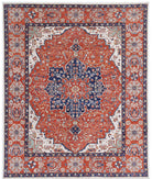 Heriz 8'0'' X 9'11'' Hand-Knotted Wool Rug 8'0'' x 9'11'' (240 X 298) / Ivory / Rust