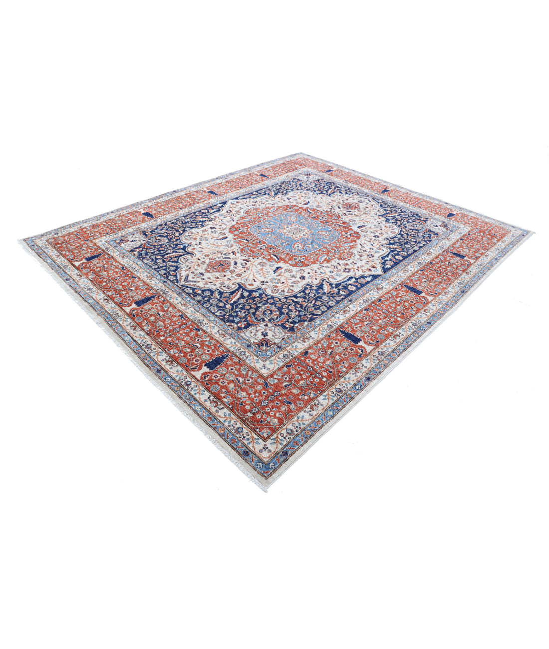 Heriz 7'10'' X 9'5'' Hand-Knotted Wool Rug 7'10'' x 9'5'' (235 X 283) / Ivory / Rust