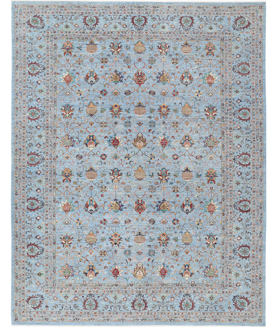 Jasmine 11'9'' X 14'10'' Hand-Knotted Wool Rug 11'9'' x 14'10'' (353 X 445) / Blue / Blue