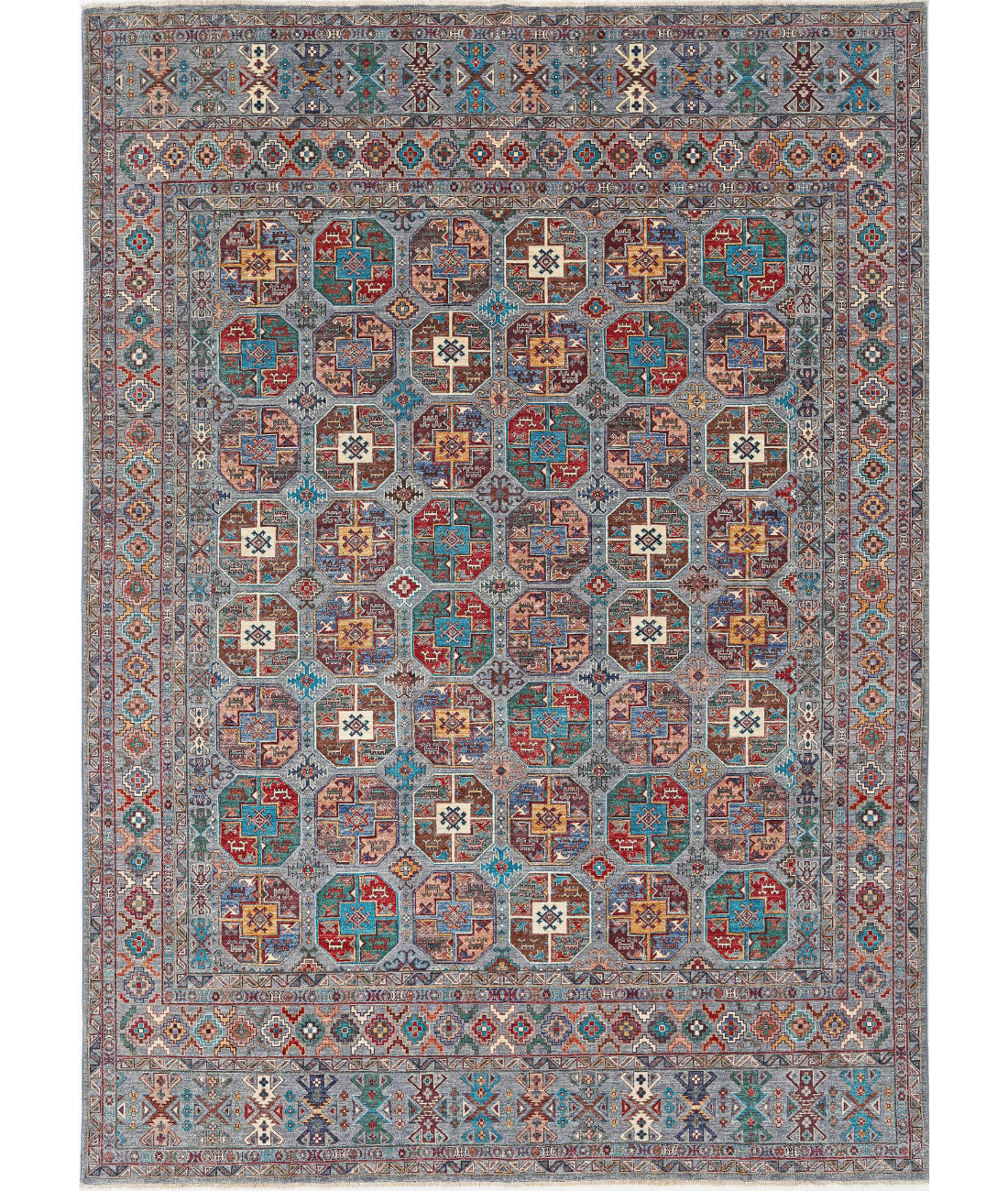 Jasmine 9'0'' X 12'6'' Hand-Knotted Wool Rug 9'0'' x 12'6'' (270 X 375) / Grey / Grey