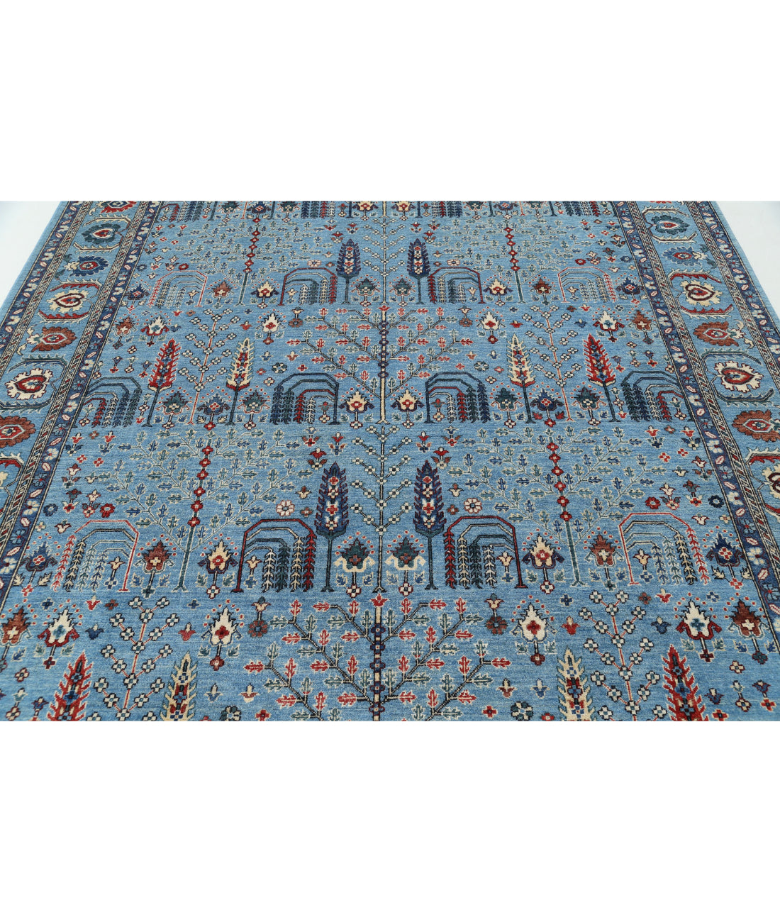 Bakshaish 8'0'' X 9'9'' Hand-Knotted Wool Rug 8'0'' x 9'9'' (240 X 293) / Blue / Blue
