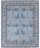 Bakshaish 8'0'' X 9'9'' Hand-Knotted Wool Rug 8'0'' x 9'9'' (240 X 293) / Blue / Blue