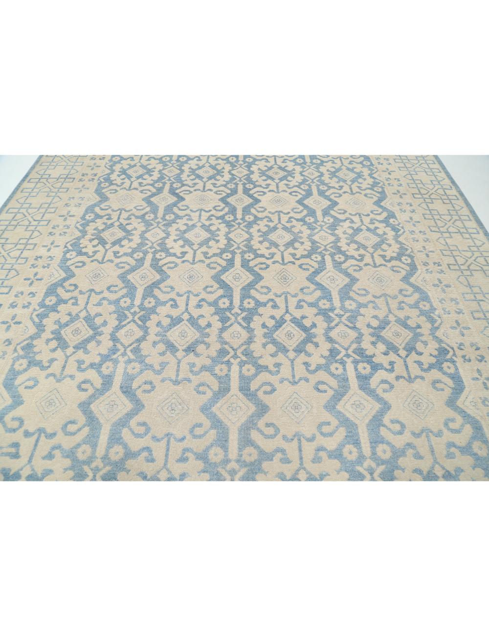 Khotan 9' 10" X 12' 2" Hand-Knotted Wool Rug 9' 10" X 12' 2" (300 X 371) / Blue / Taupe