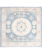 Khotan 3' 2" X 3' 3" Hand-Knotted Wool Rug 3' 2" X 3' 3" (97 X 99) / Blue / Ivory