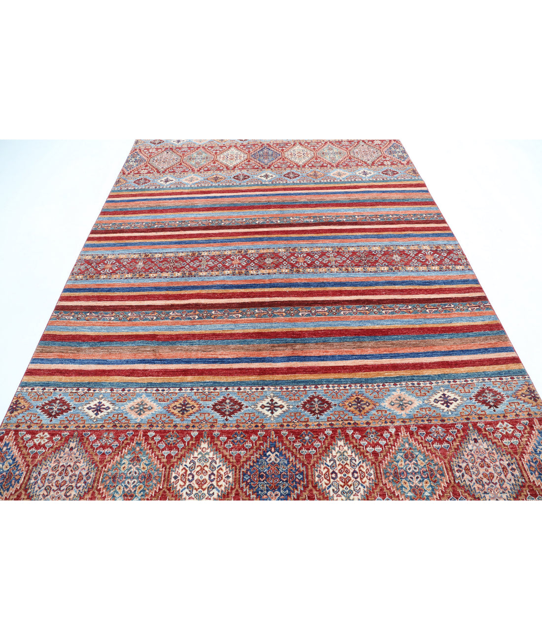 Khurjeen 6'8'' X 9'10'' Hand-Knotted Wool Rug 6'8'' x 9'10'' (200 X 295) / Multi / Red
