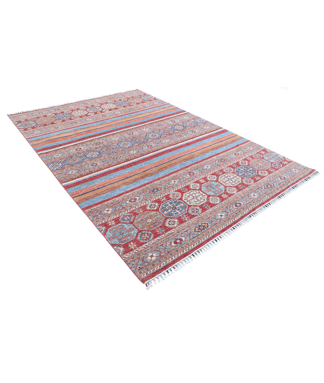 Khurjeen 6'6'' X 9'7'' Hand-Knotted Wool Rug 6'6'' x 9'7'' (195 X 288) / Multi / Red