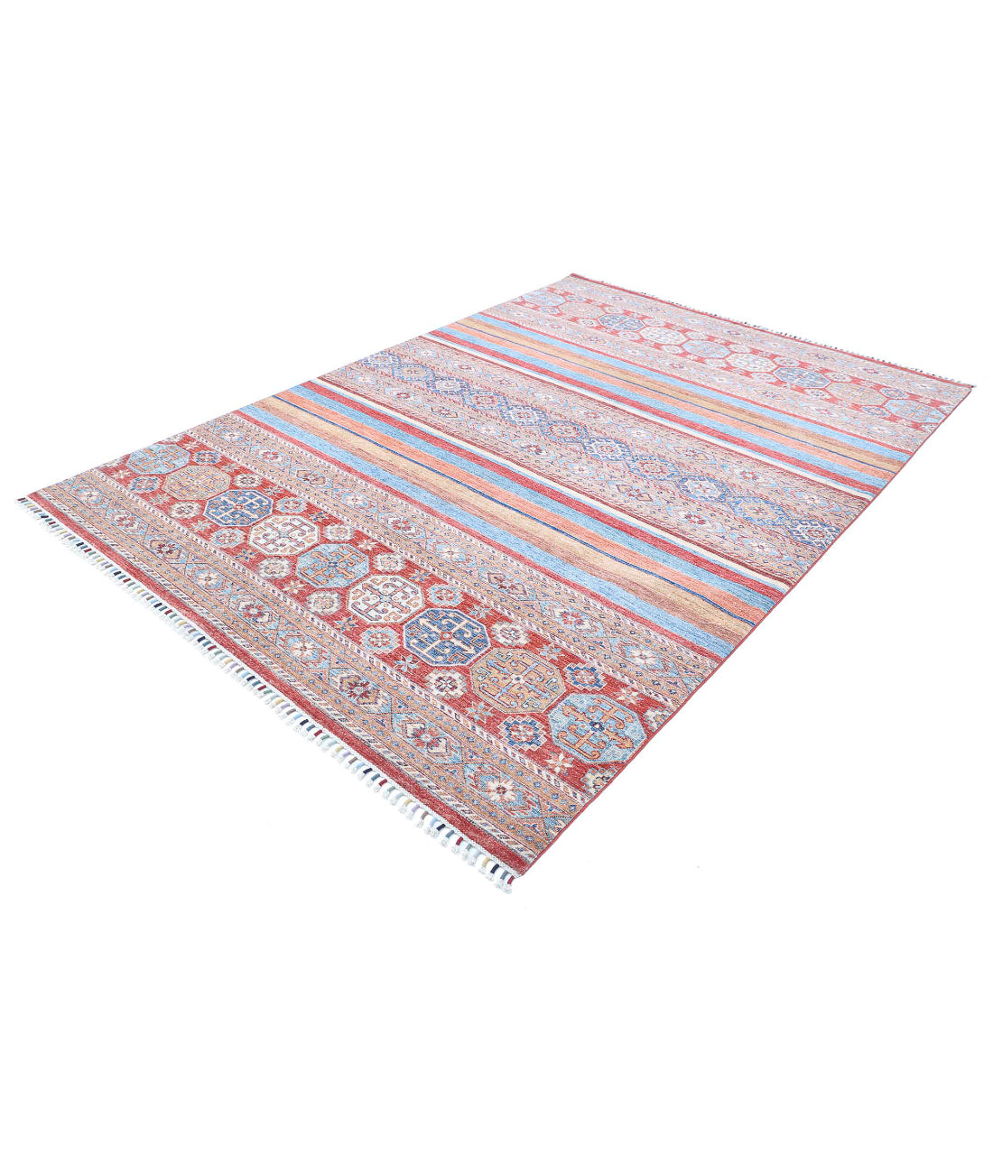 Khurjeen 6'6'' X 9'7'' Hand-Knotted Wool Rug 6'6'' x 9'7'' (195 X 288) / Multi / Red