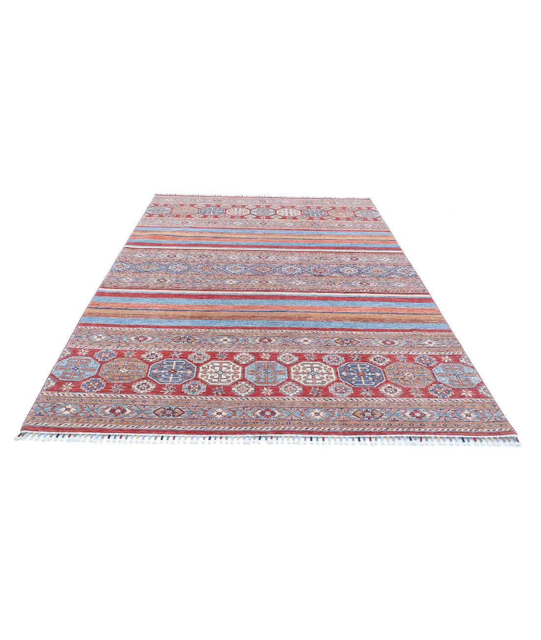 Khurjeen 6'6'' X 9'7'' Hand-Knotted Wool Rug 6'6'' x 9'7'' (195 X 288) / Multi / Red