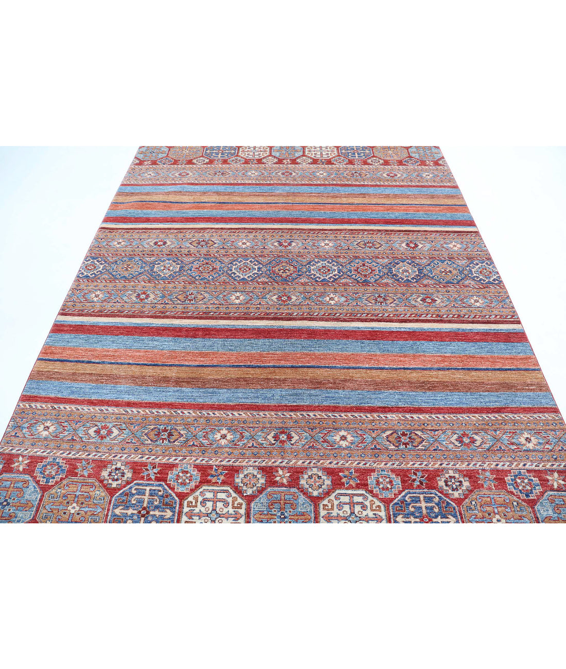 Khurjeen 6'6'' X 9'7'' Hand-Knotted Wool Rug 6'6'' x 9'7'' (195 X 288) / Multi / Red