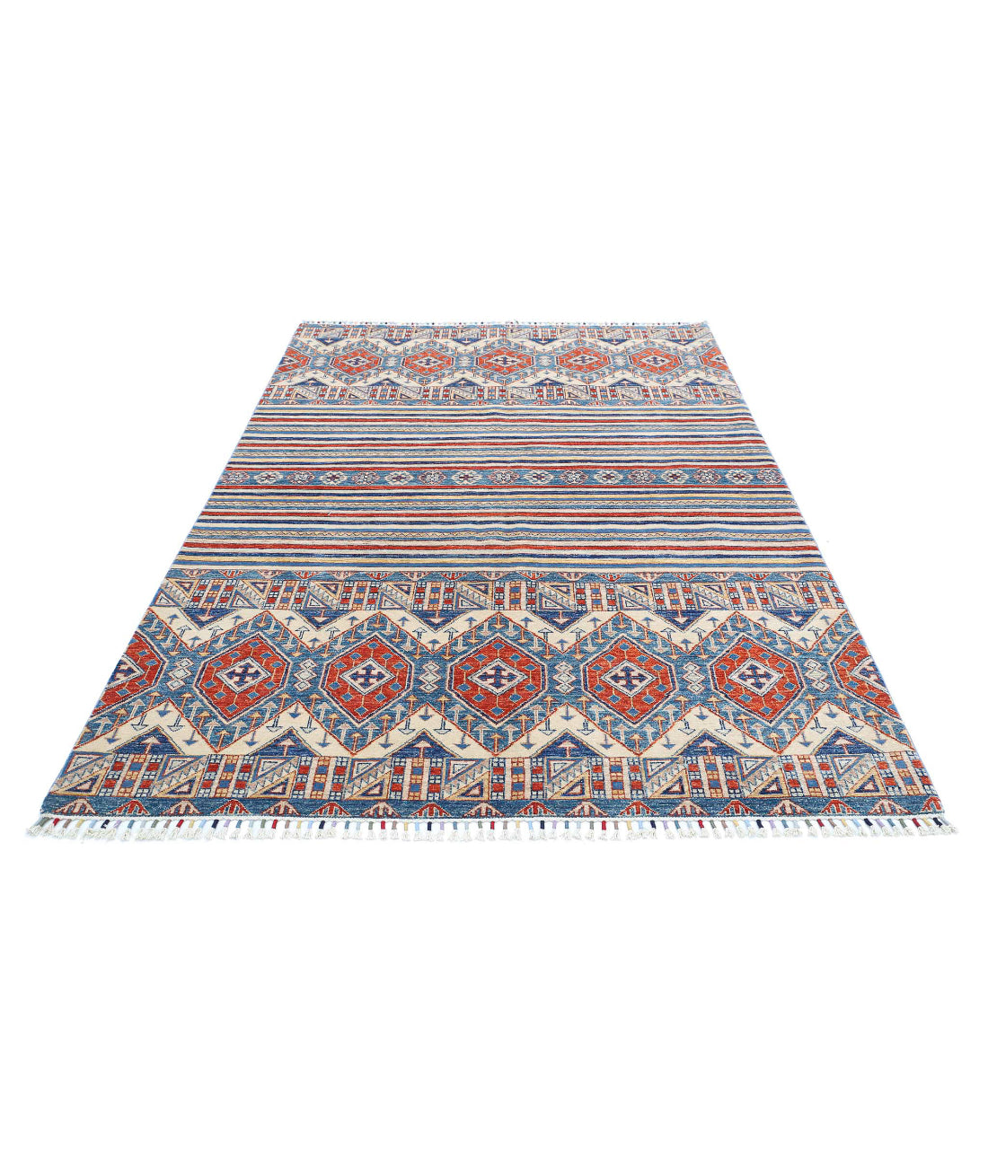 Khurjeen 5'5'' X 7'11'' Hand-Knotted Wool Rug 5'5'' x 7'11'' (163 X 238) / Multi / Ivory