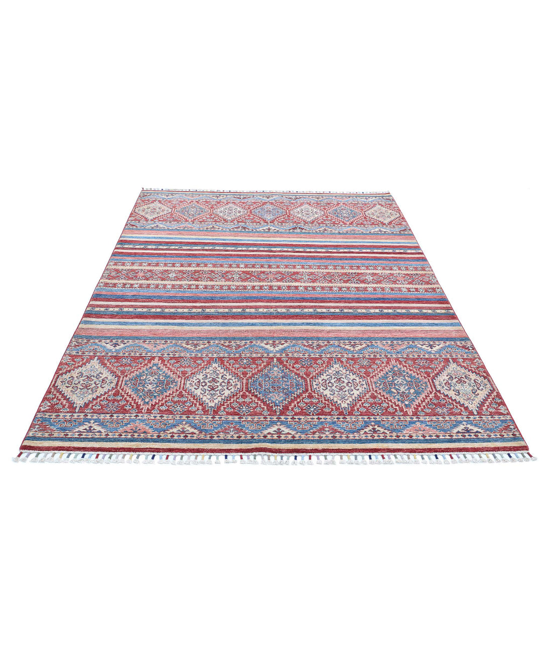 Khurjeen 5'8'' X 7'8'' Hand-Knotted Wool Rug 5'8'' x 7'8'' (170 X 230) / Multi / Red