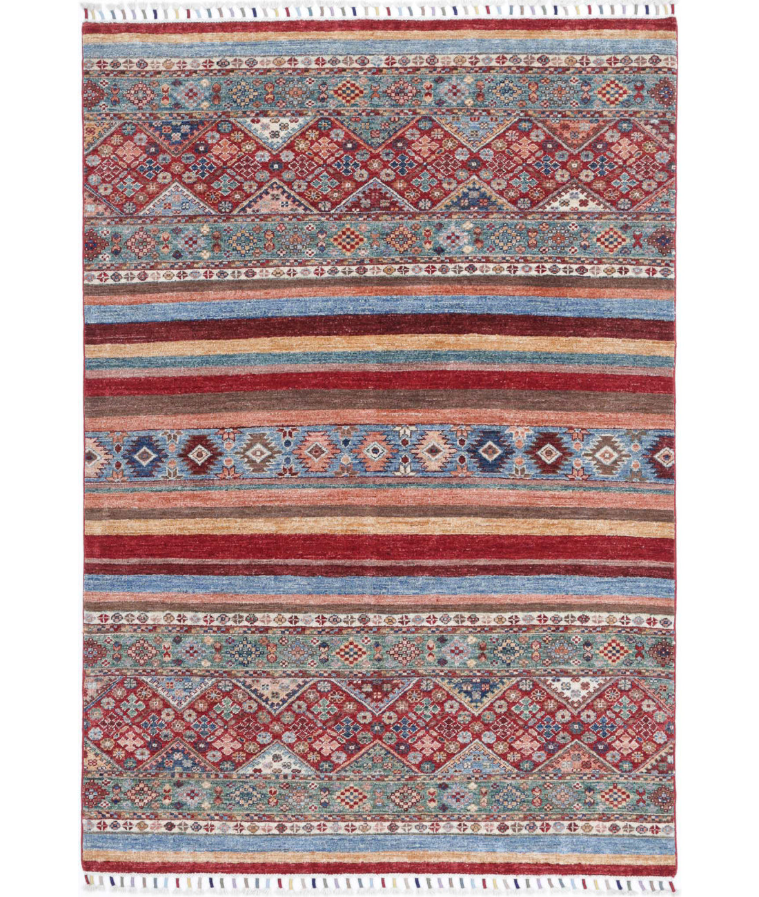 Khurjeen 4'0'' X 6'0'' Hand-Knotted Wool Rug 4'0'' x 6'0'' (120 X 180) / Multi / Multi