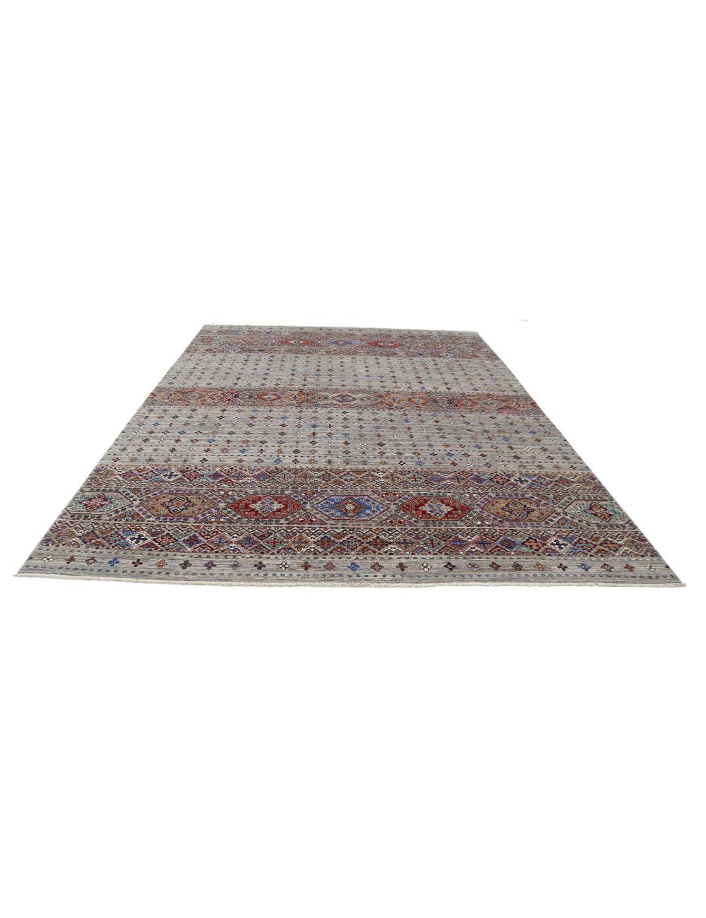 Khurjeen 8' 10" X 11' 9" Hand-Knotted Wool Rug 8' 10" X 11' 9" (269 X 358) / Grey / Red