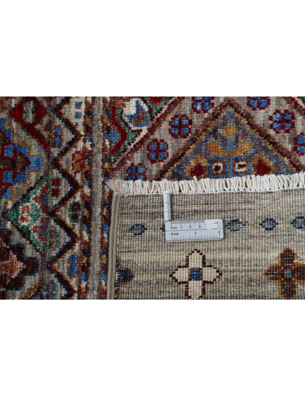 Khurjeen 8' 10" X 11' 9" Hand-Knotted Wool Rug 8' 10" X 11' 9" (269 X 358) / Grey / Red