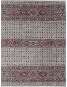 Khurjeen 8' 10" X 11' 9" Hand-Knotted Wool Rug 8' 10" X 11' 9" (269 X 358) / Grey / Red