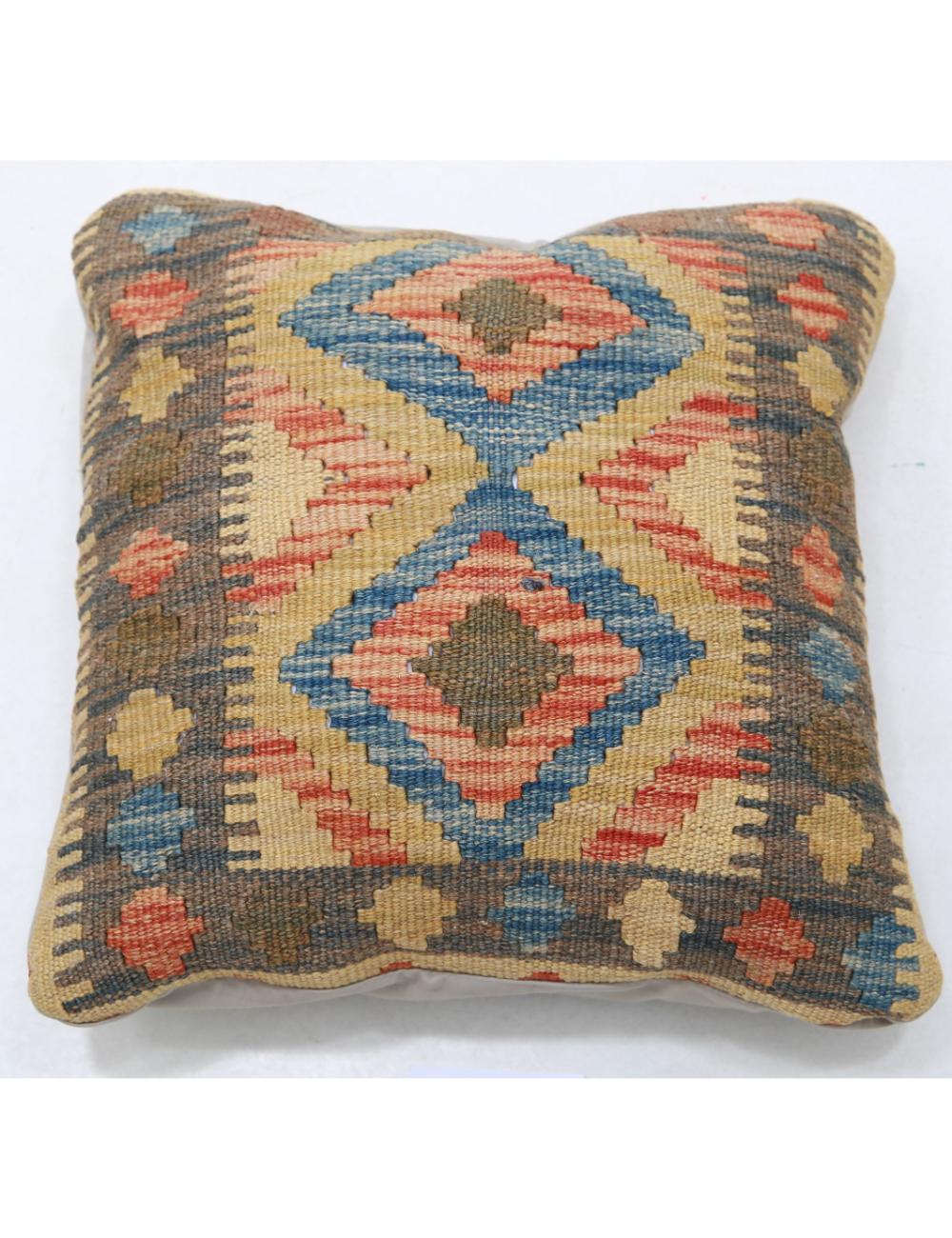 Pillows 1' 5" X 1' 5" Hand-Woven Wool Pillow 1' 5" X 1' 5" (43 X 43) / Multi / Multi