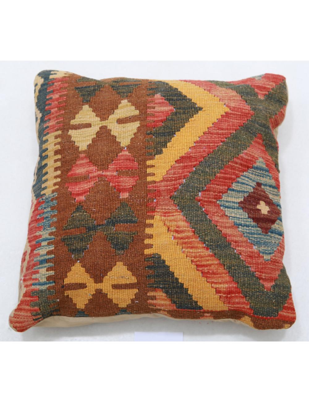 Pillows 1' 5" X 1' 5" Hand-Woven Wool Pillow 1' 5" X 1' 5" (43 X 43) / Multi / Multi