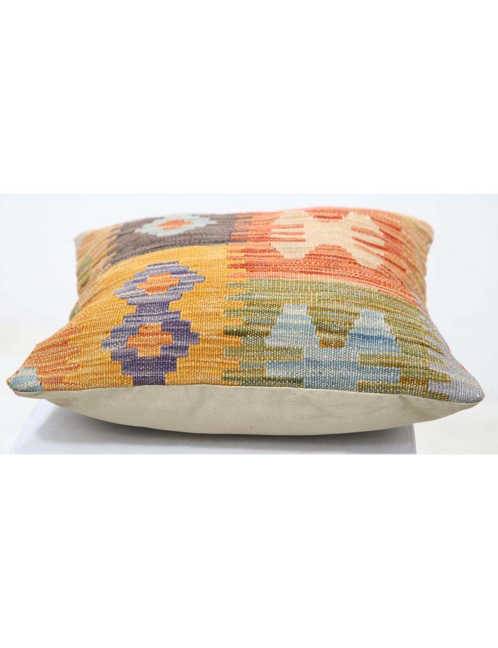 Pillows 1' 5" X 1' 5" Hand-Woven Wool Pillow 1' 5" X 1' 5" (43 X 43) / Multi / Multi