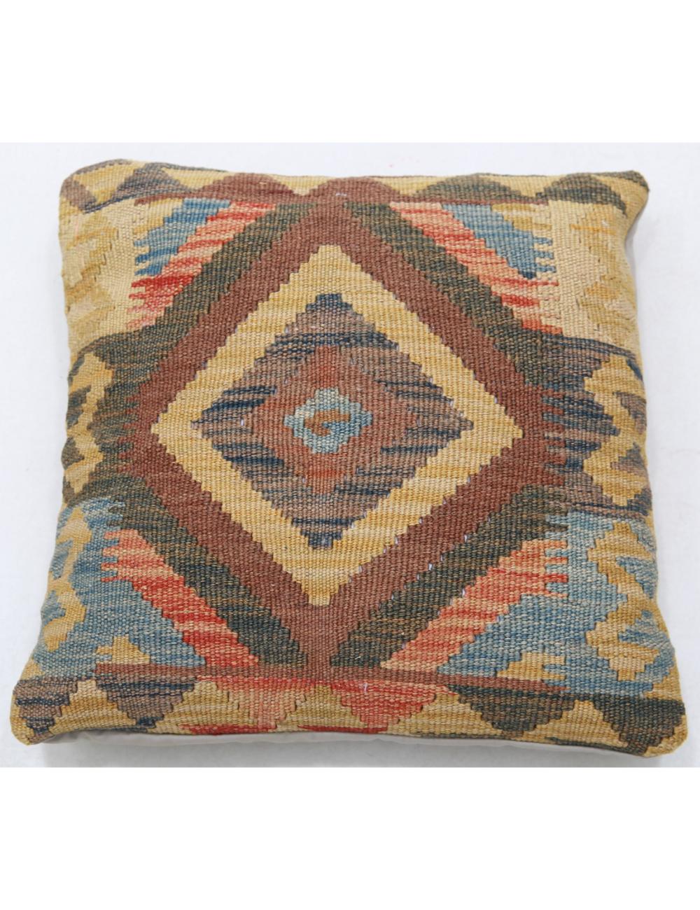 Pillows 1' 5" X 1' 5" Hand-Woven Wool Pillow 1' 5" X 1' 5" (43 X 43) / Multi / Multi