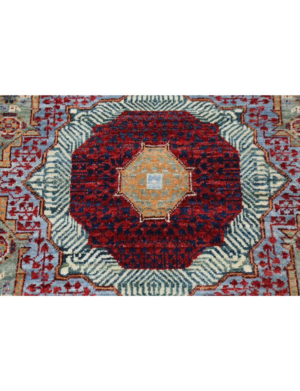 Mamluk 2' 6" X 27' 6" Hand-Knotted Wool Rug 2' 6" X 27' 6" (76 X 838) / Green / Red