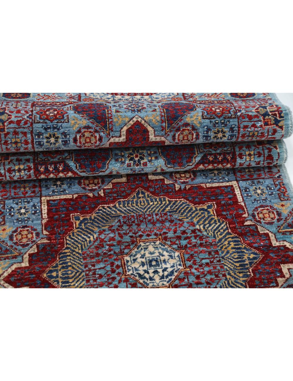 Mamluk 2' 7" X 9' 9" Hand-Knotted Wool Rug 2' 7" X 9' 9" (79 X 297) / Blue / Red